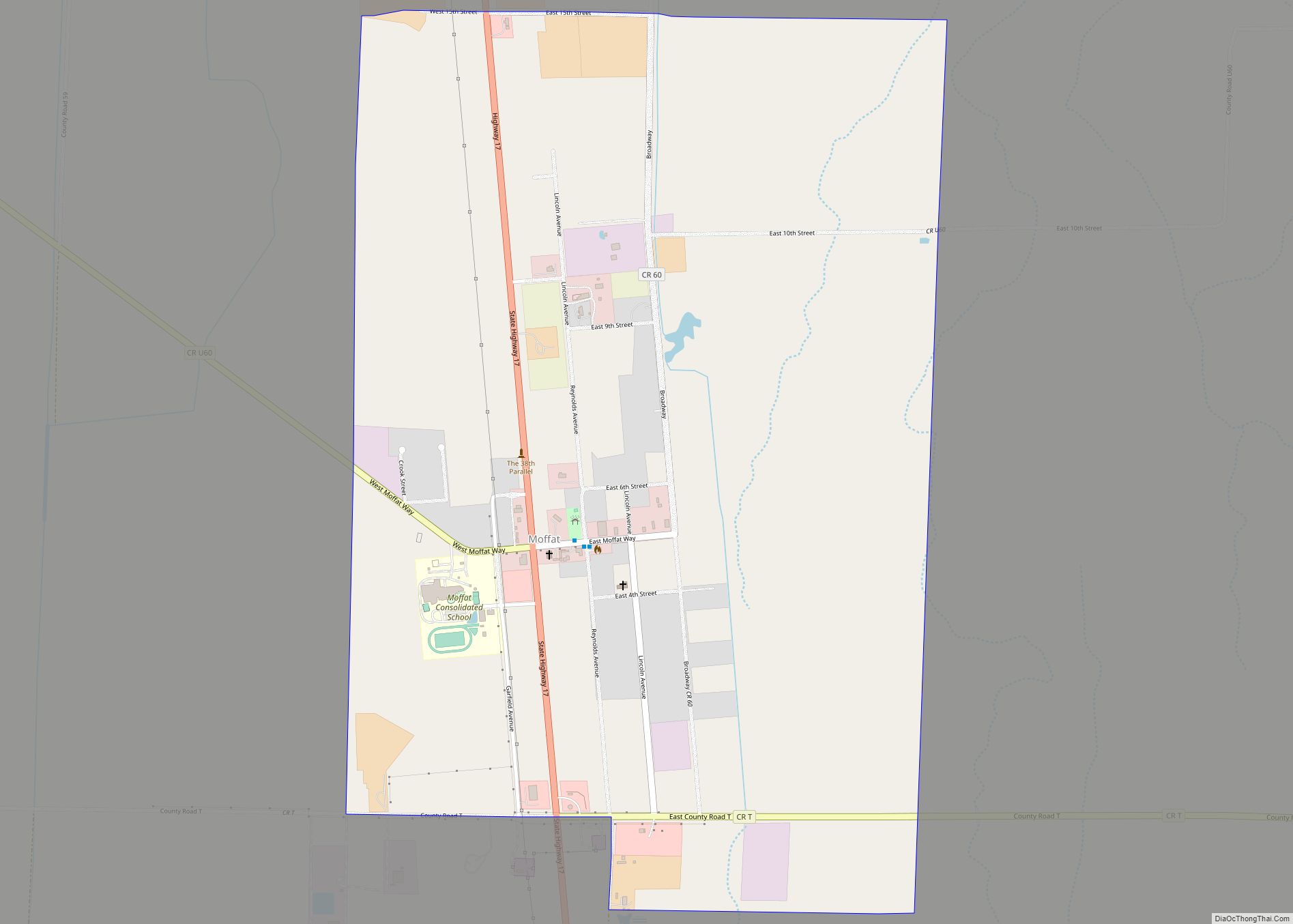 Map of Moffat town