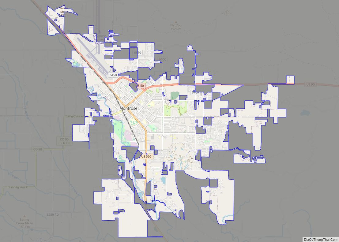 Map of Montrose city, Colorado