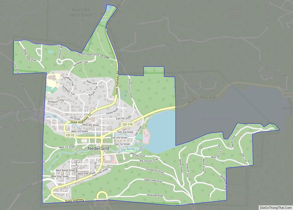 Map of Nederland town