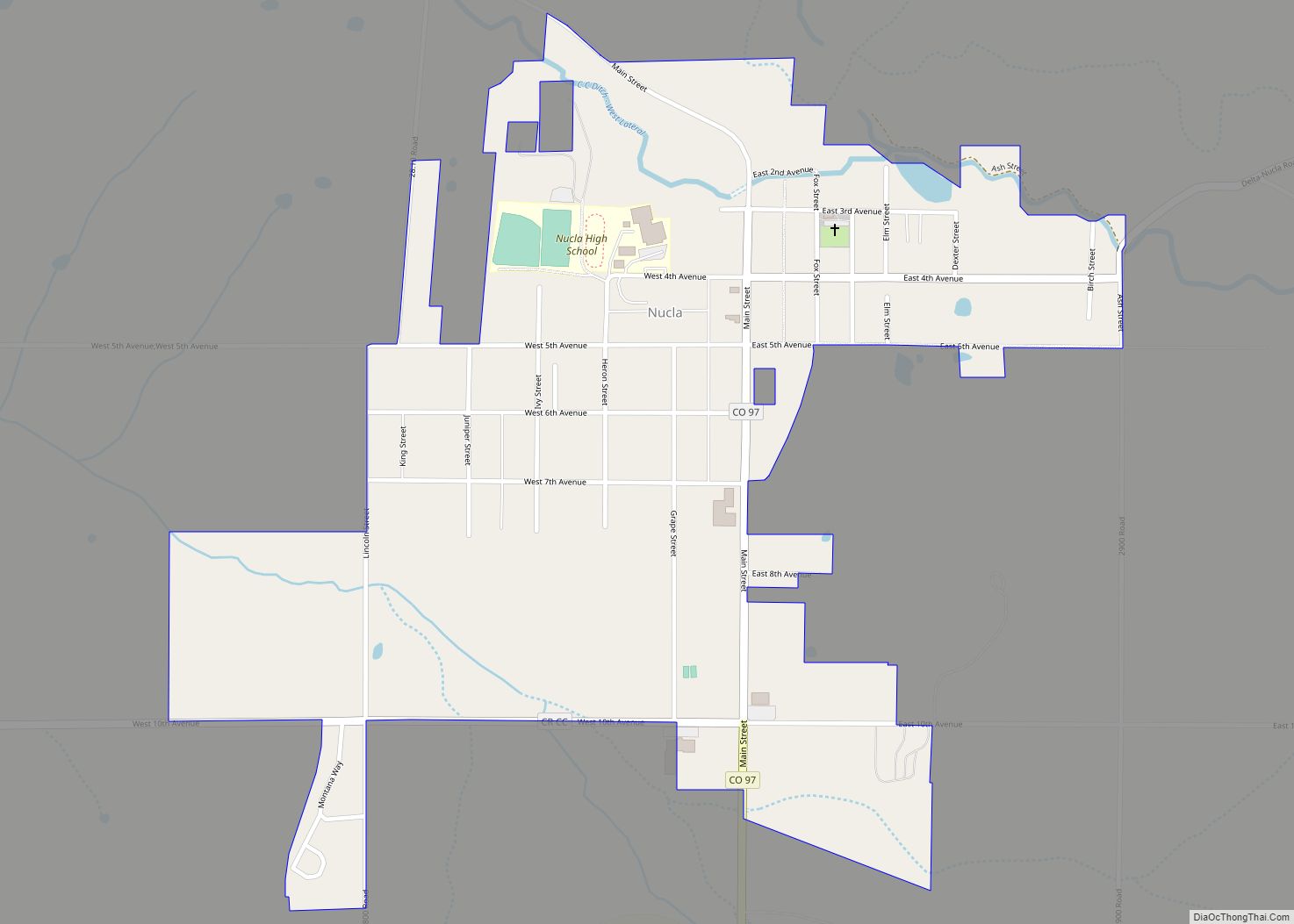 Map of Nucla town