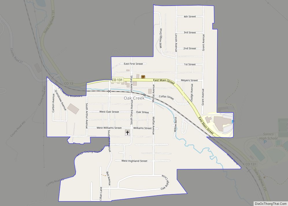 Map of Oak Creek town