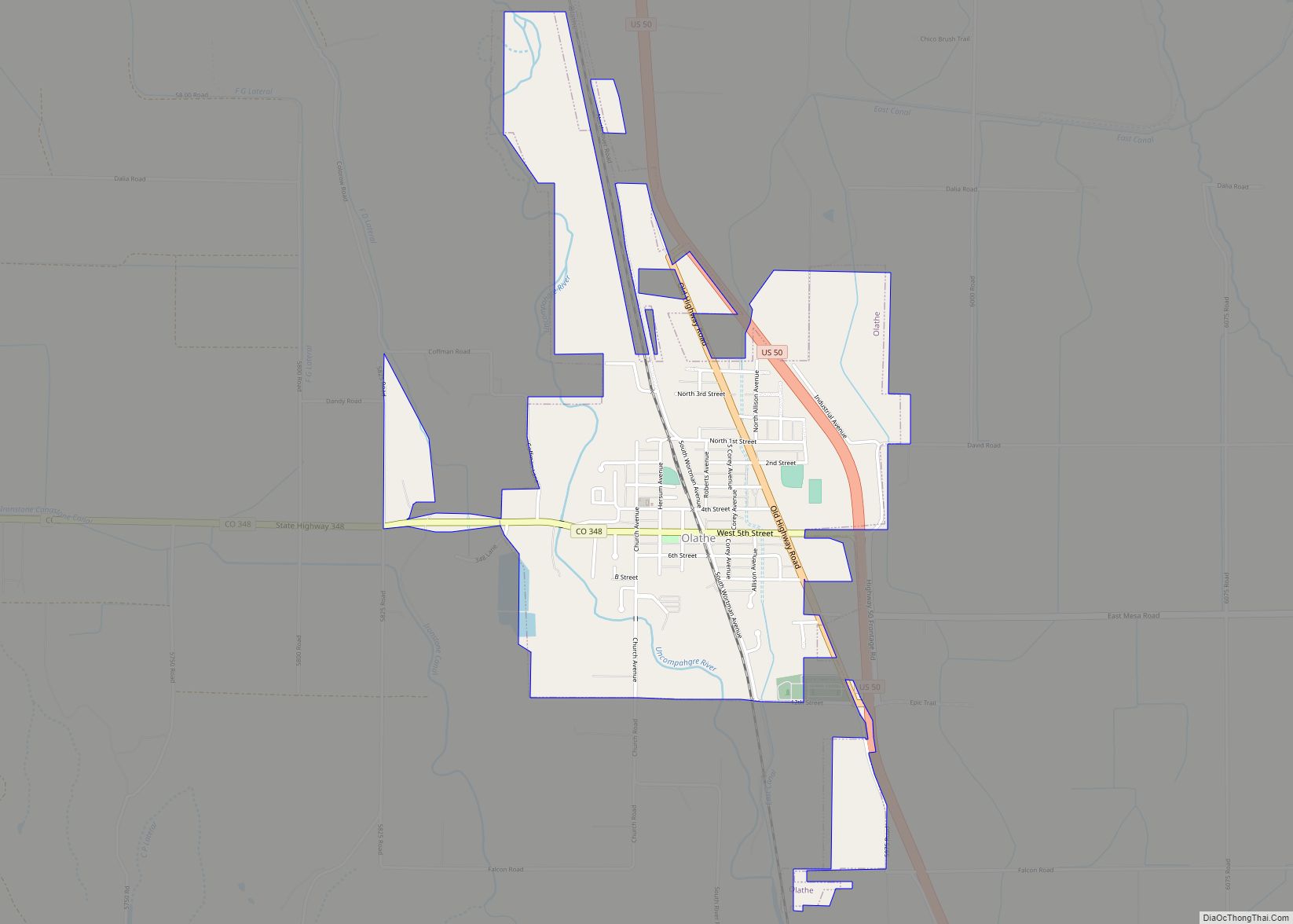 Map of Olathe city