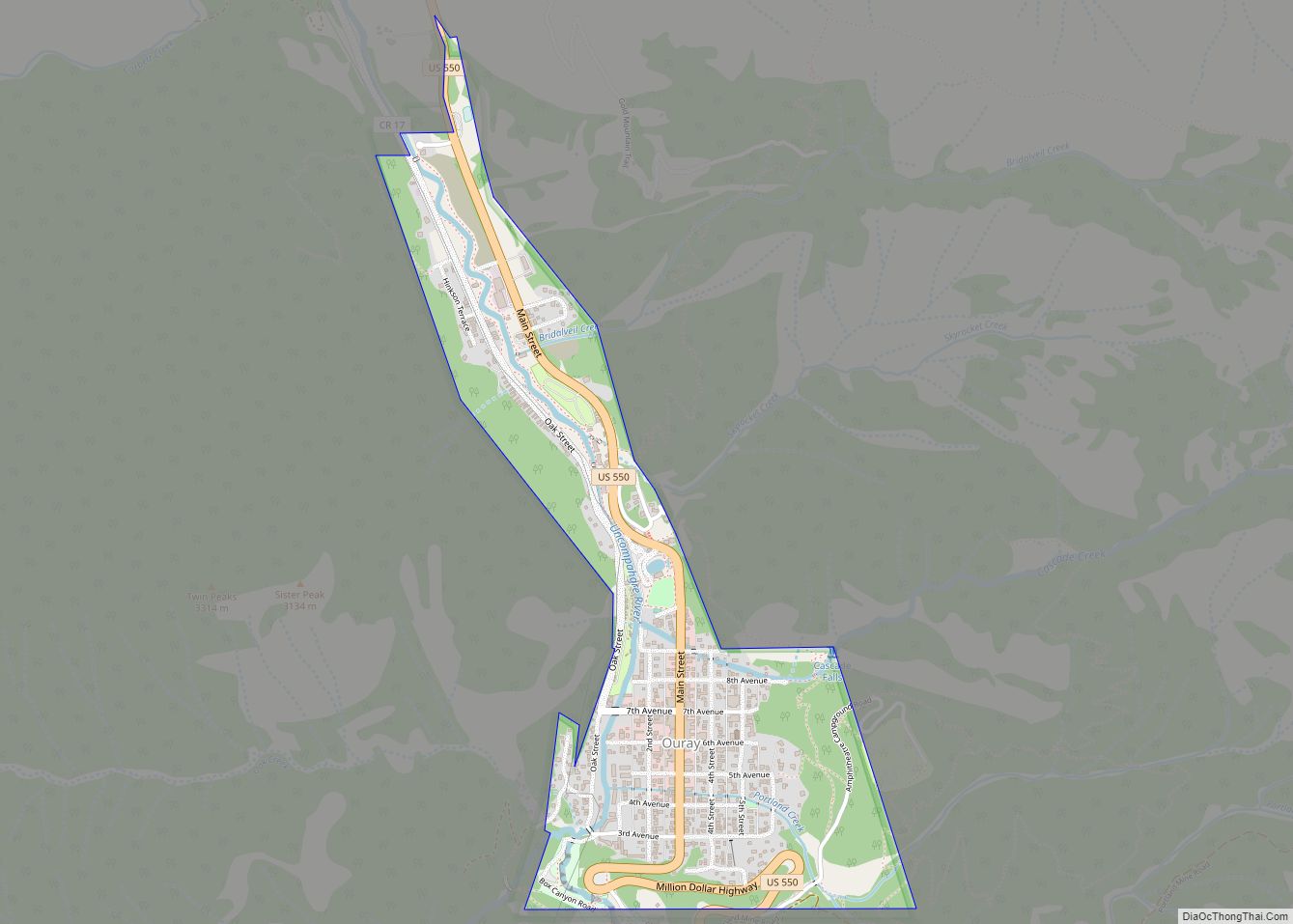 Map of Ouray city