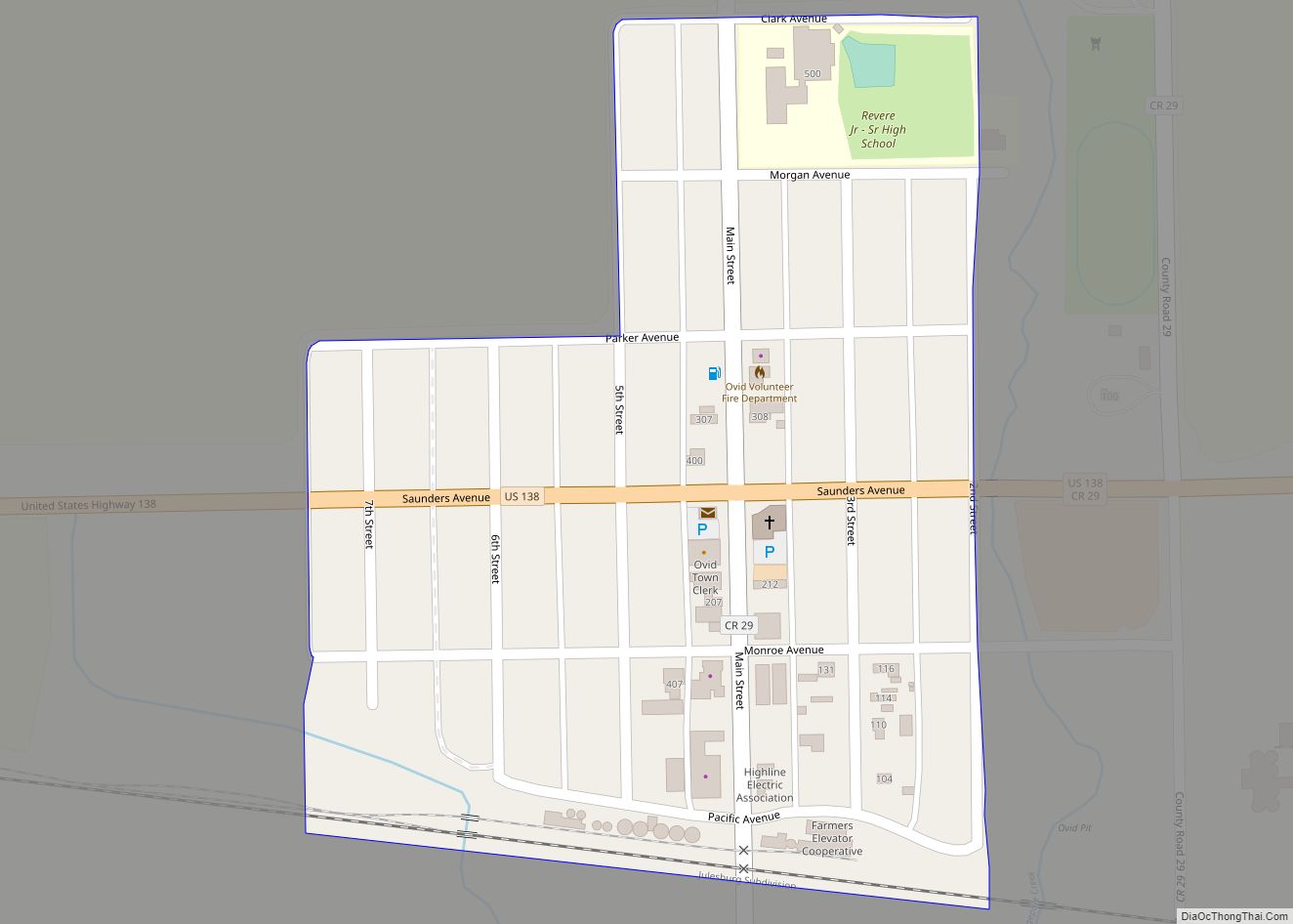 Map of Ovid town