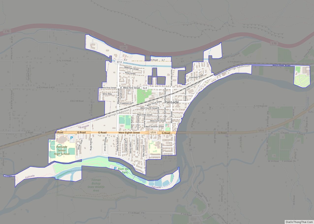 Map of Palisade town