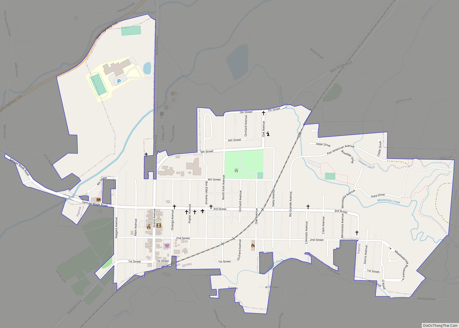 Map of Paonia town