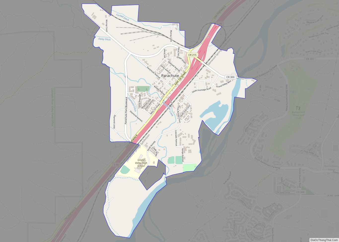 Map of Parachute town