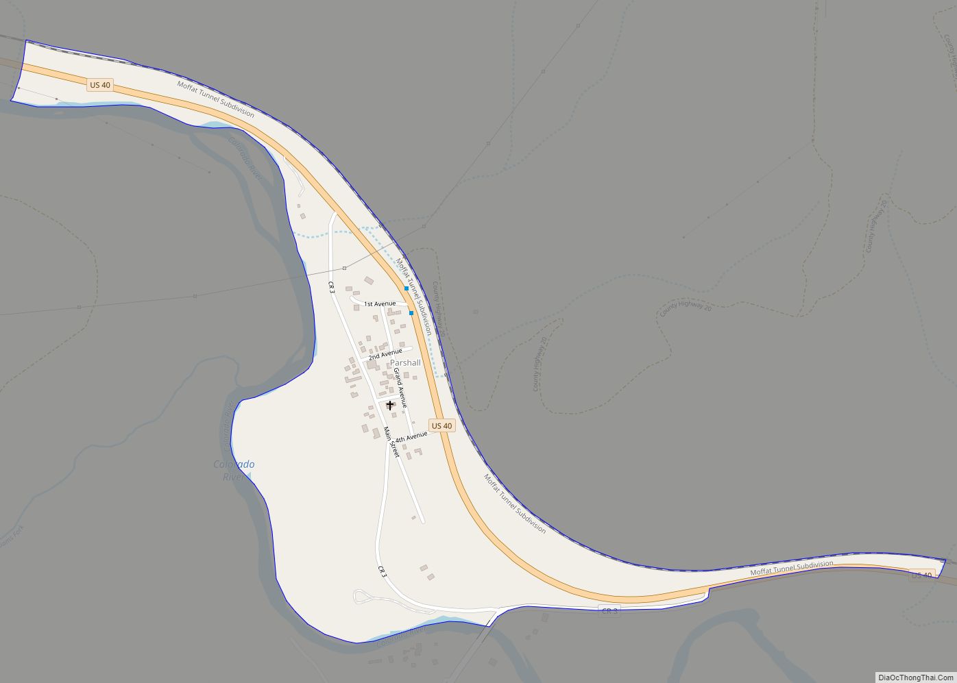 Map of Parshall CDP