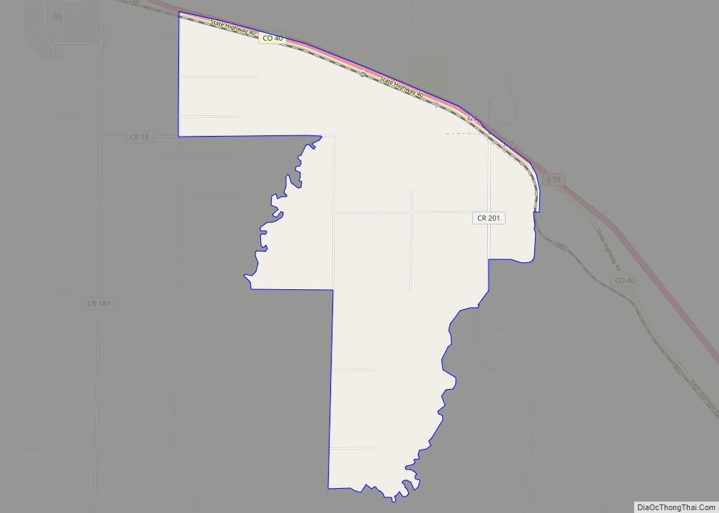 Map of Peoria CDP, Colorado