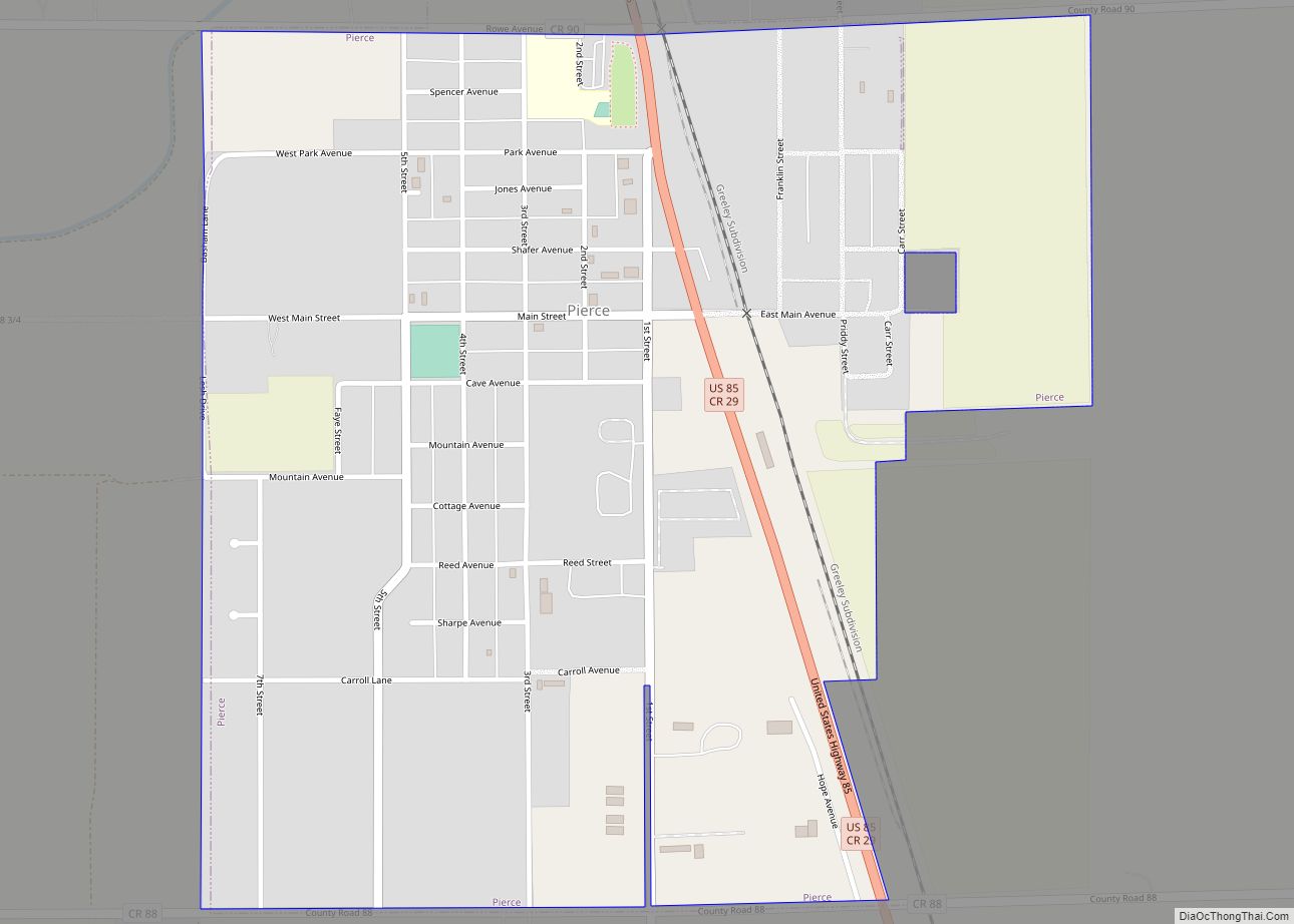 Map of Pierce town