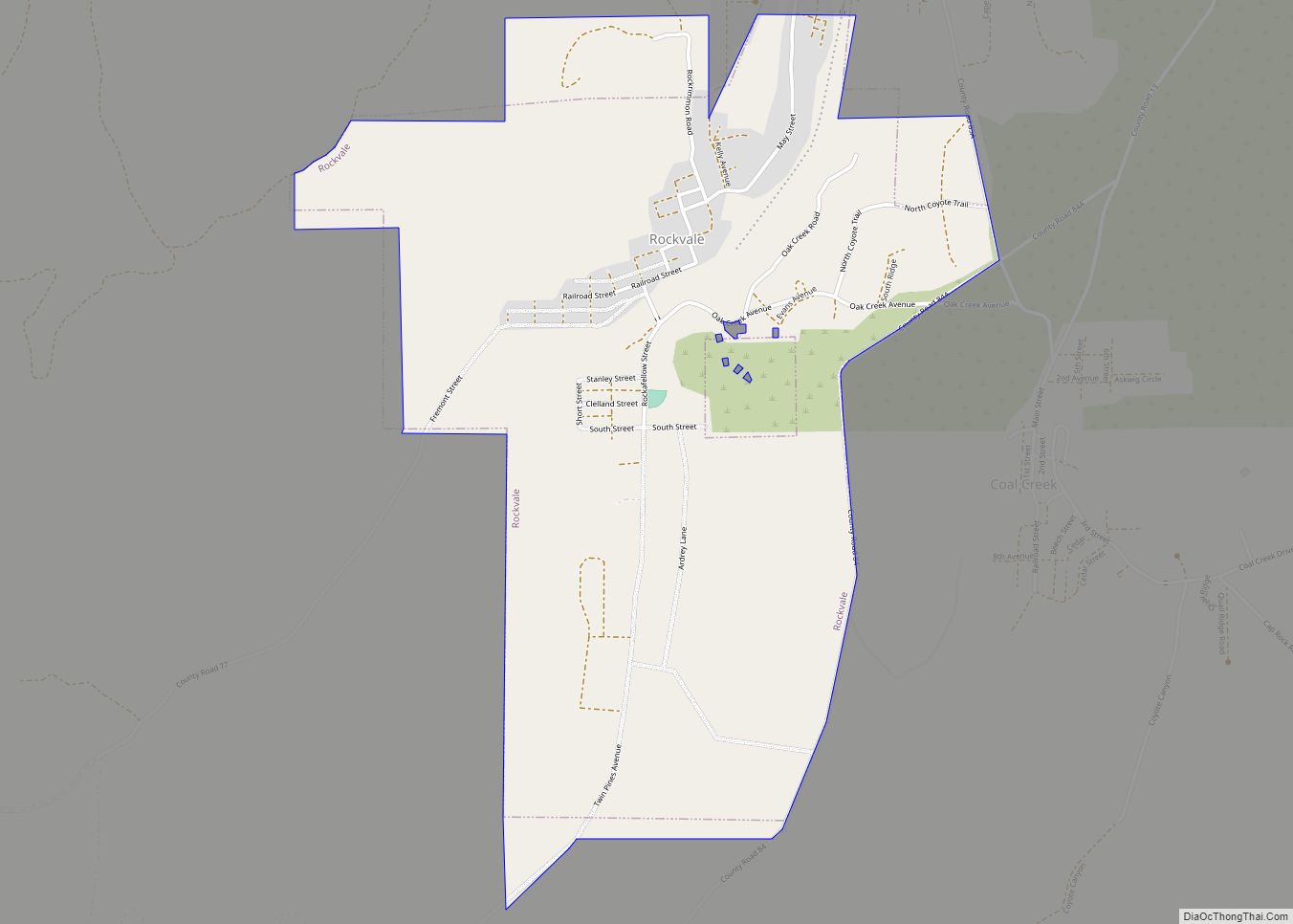 Map of Rockvale town