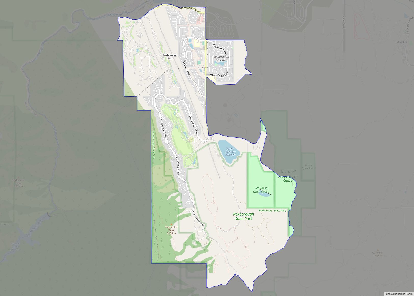 Map of Roxborough Park CDP