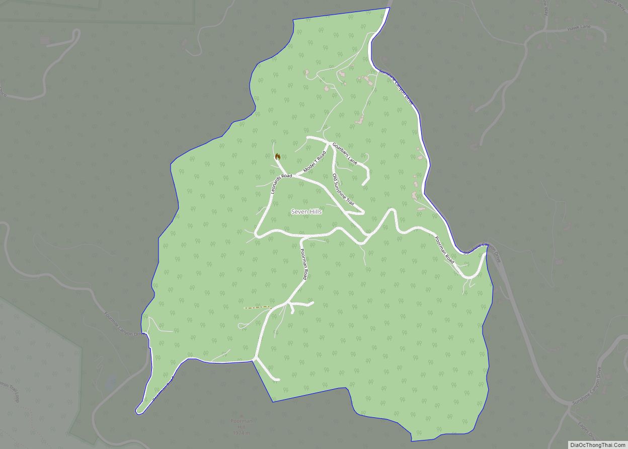 Map of Seven Hills CDP
