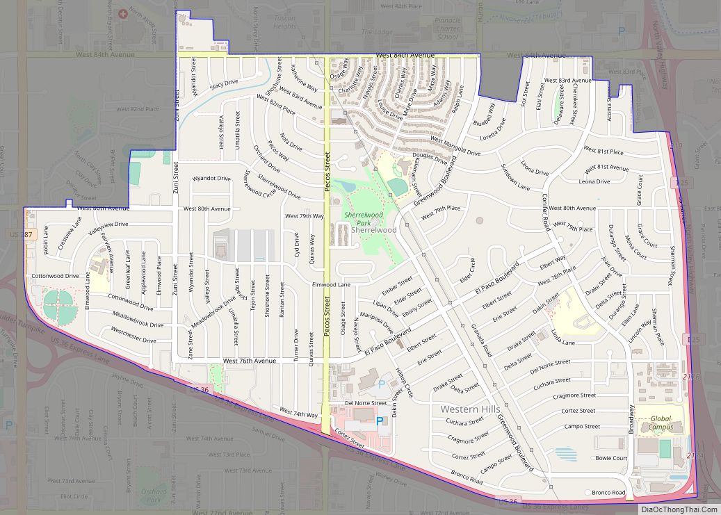 Map of Sherrelwood CDP
