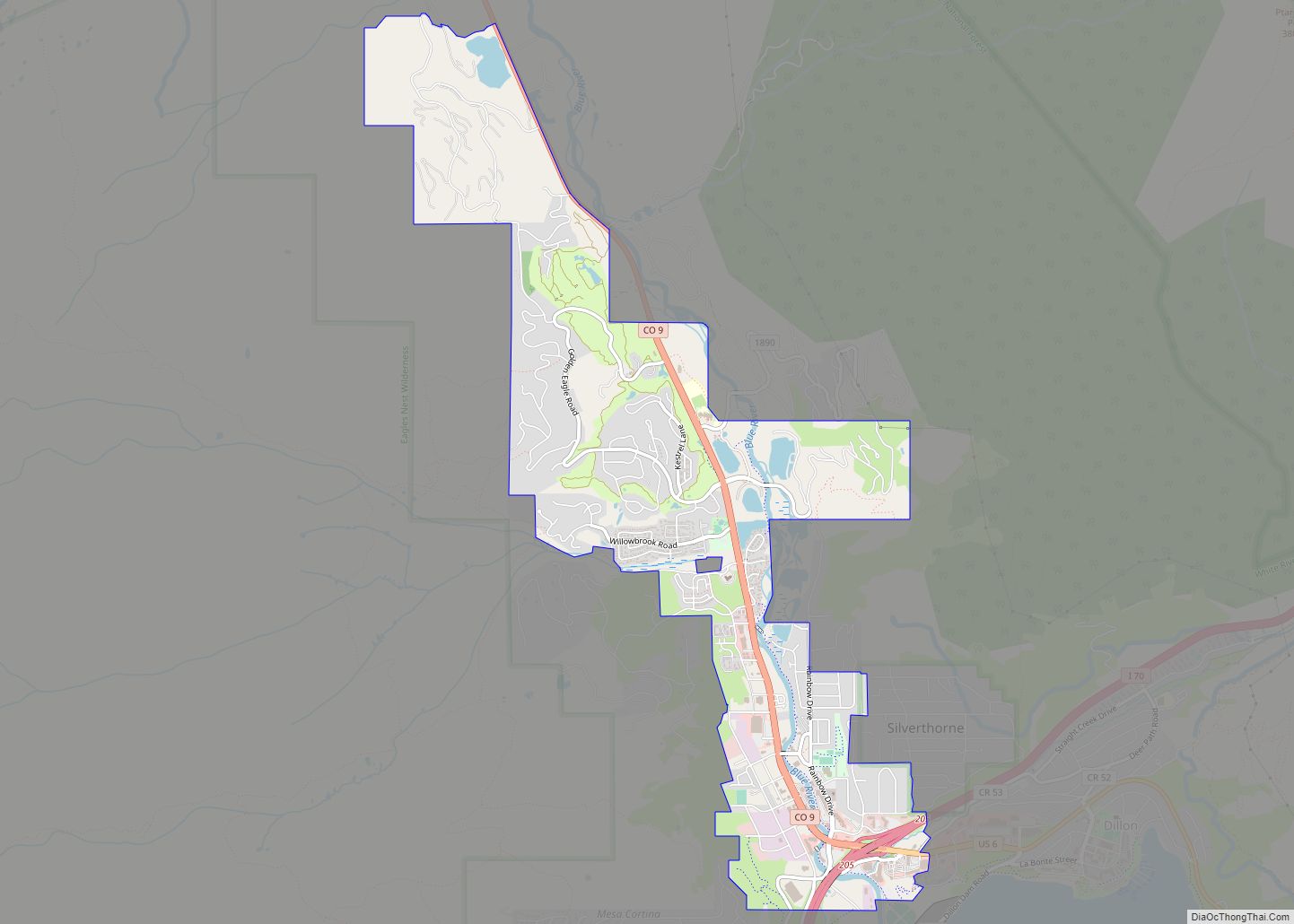 Map of Silverthorne town