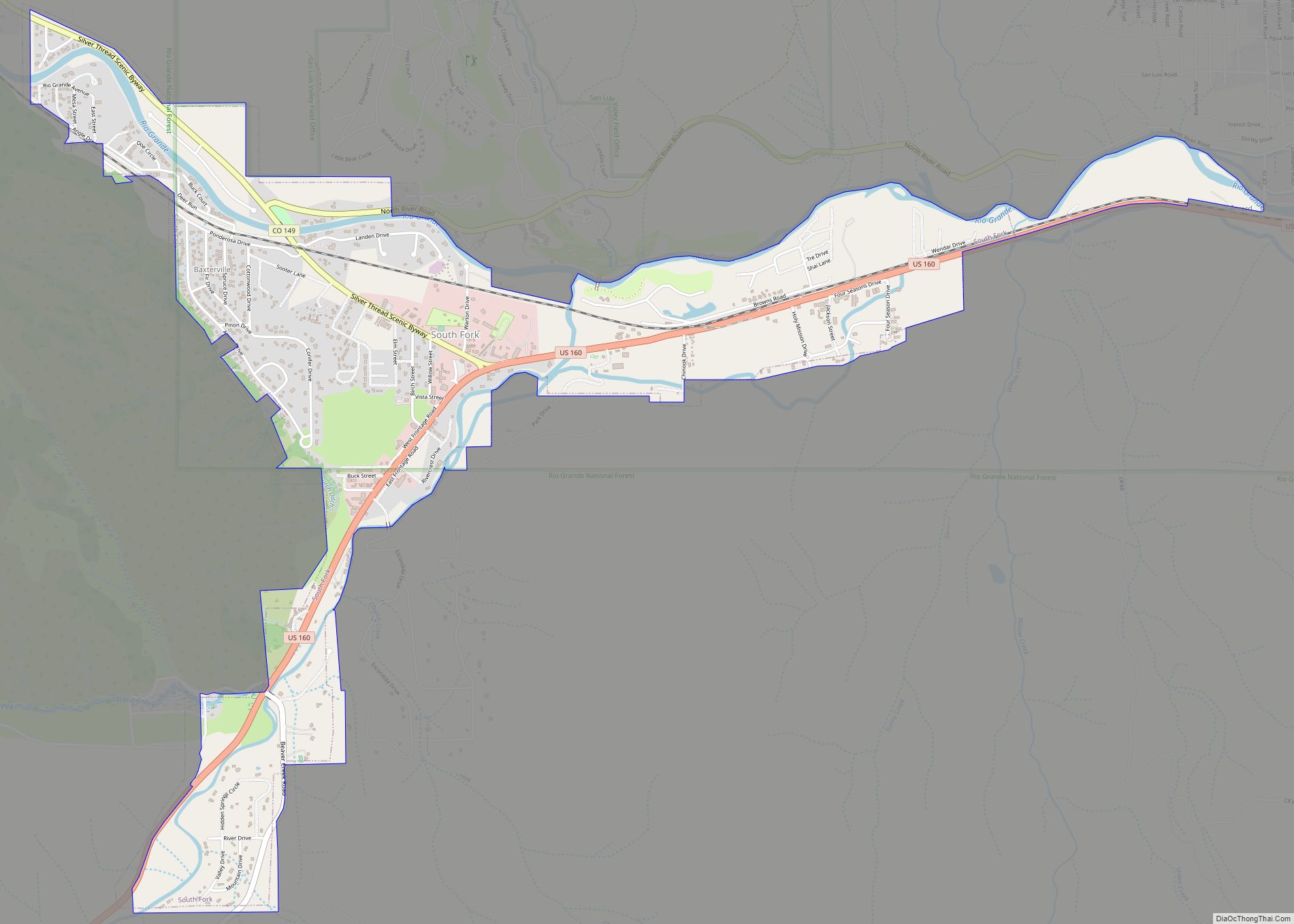 Map of South Fork town