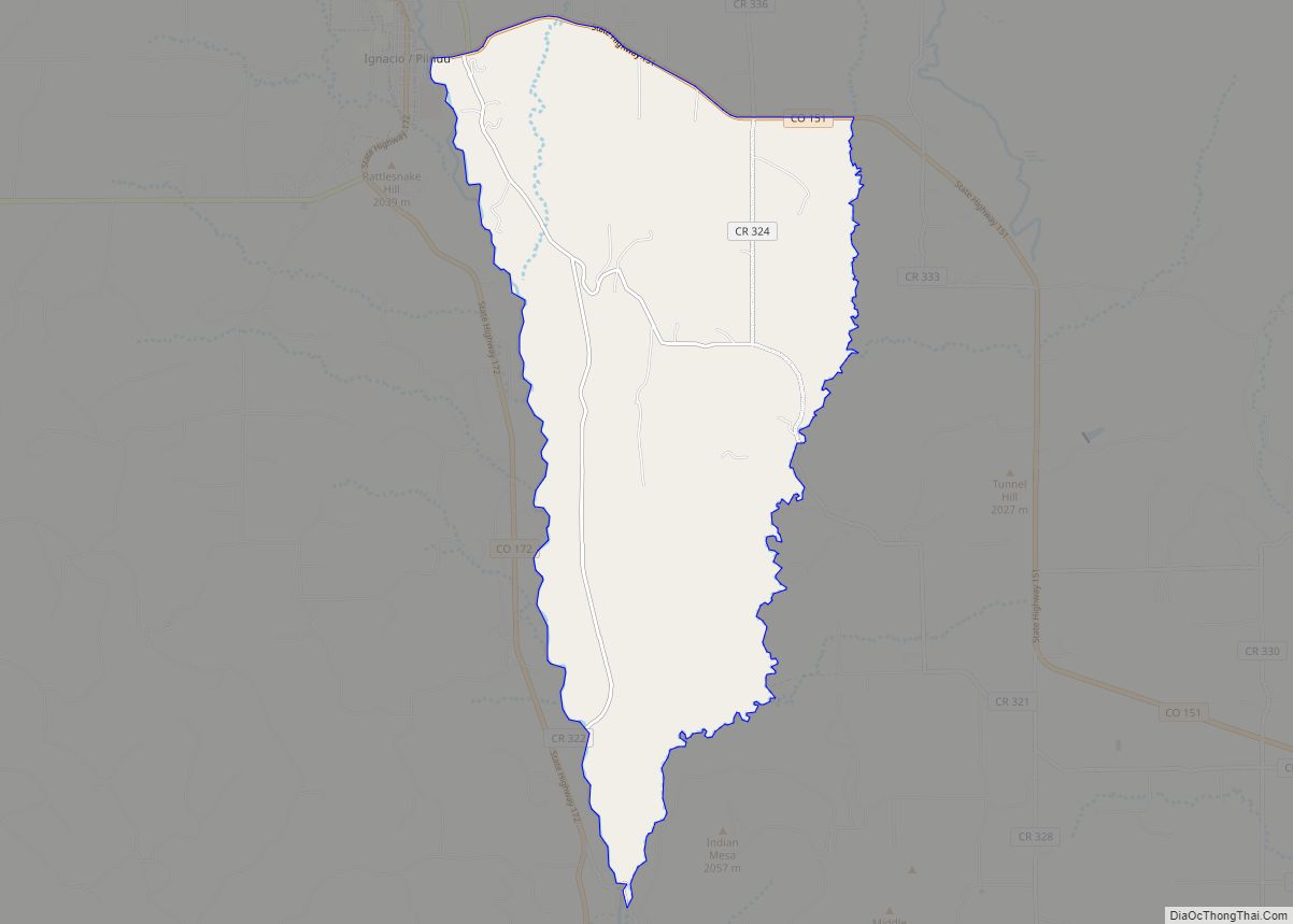 Map of Southern Ute CDP
