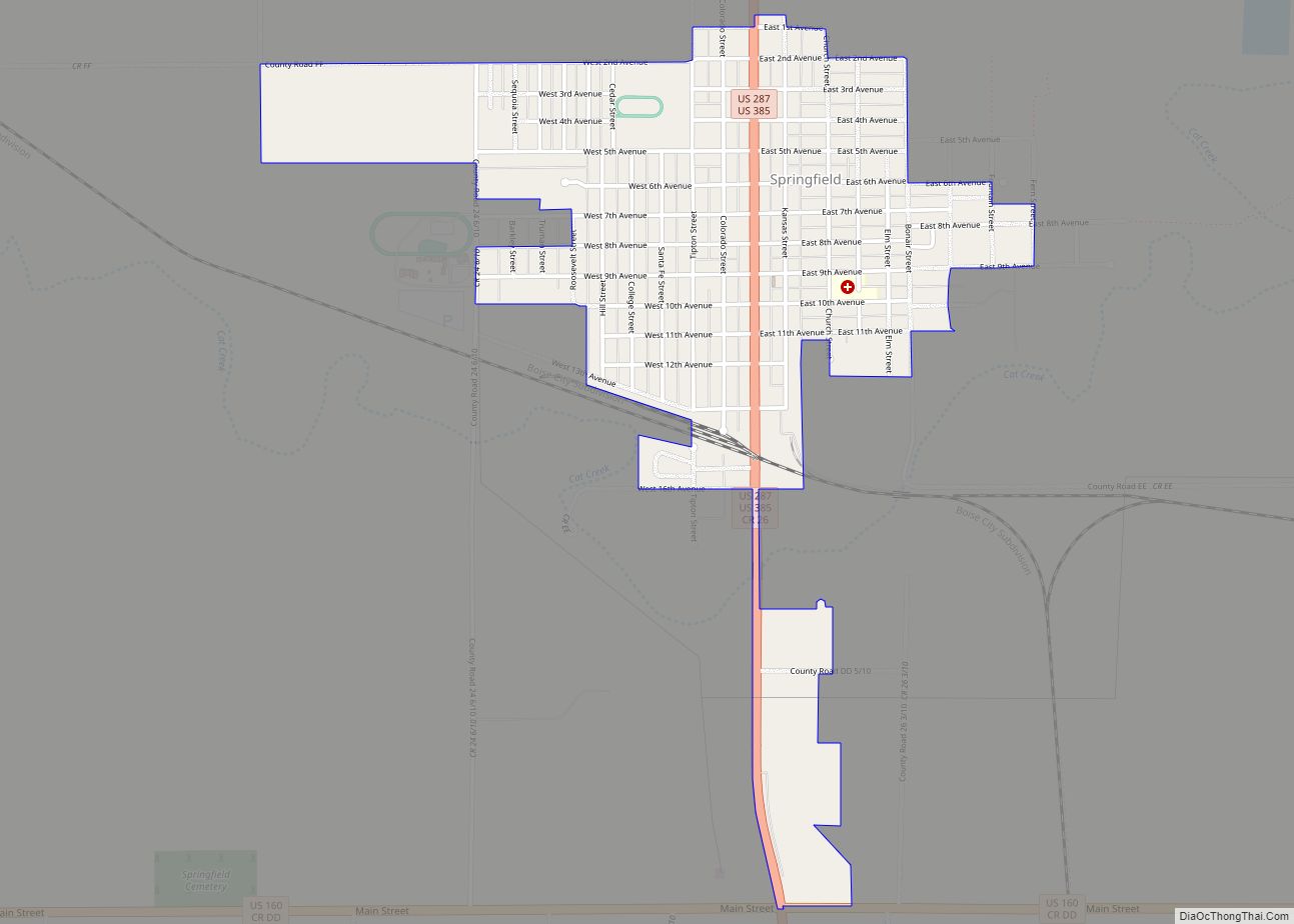 Map of Springfield city