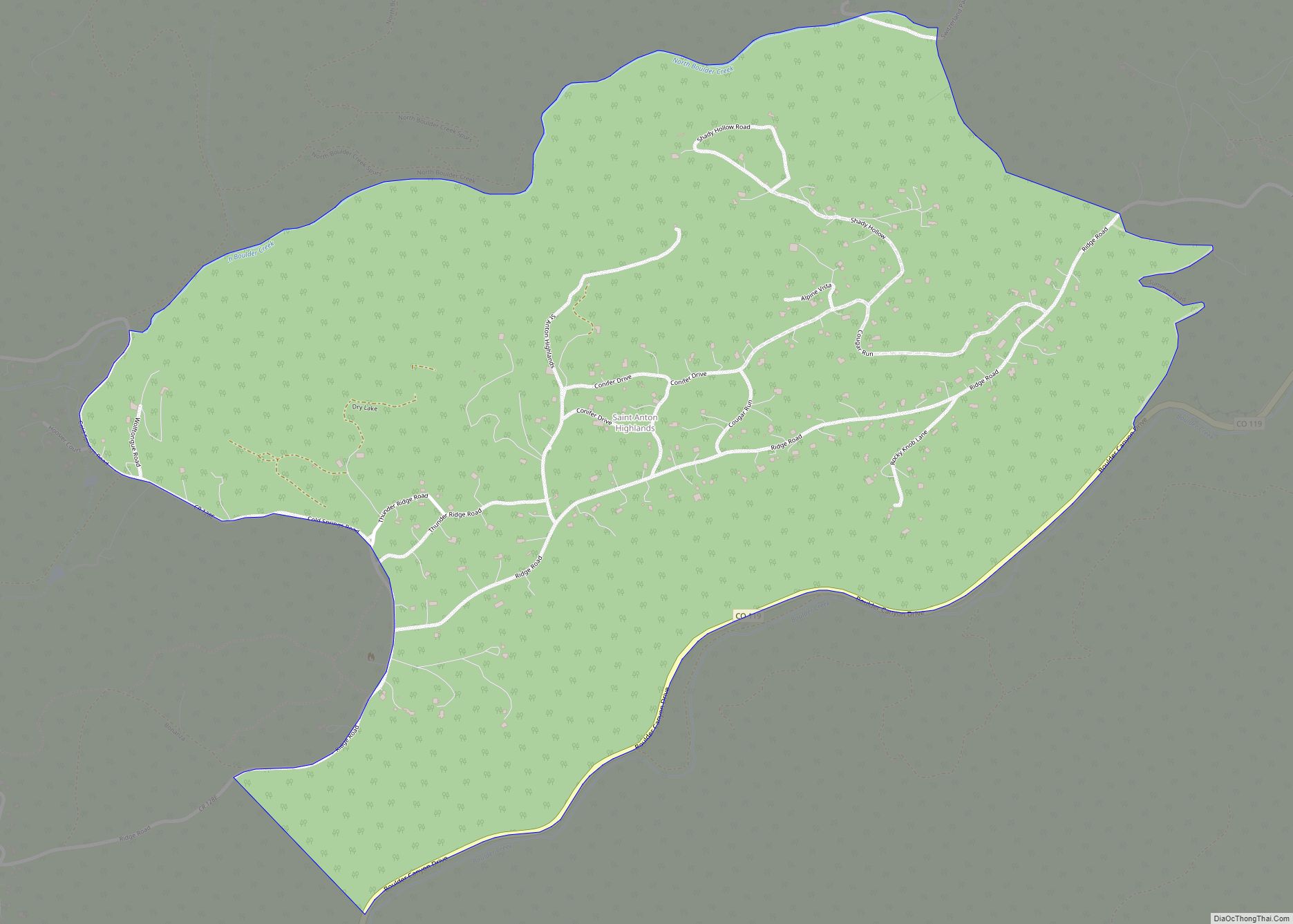 Map of St. Ann Highlands CDP