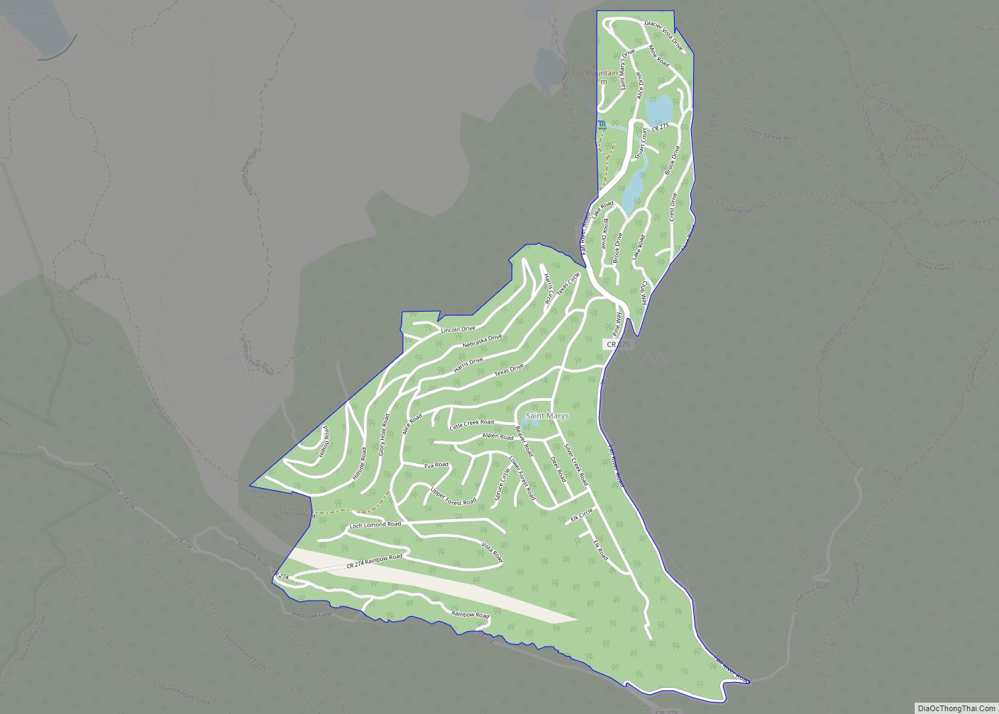 Map of St. Mary's CDP, Colorado