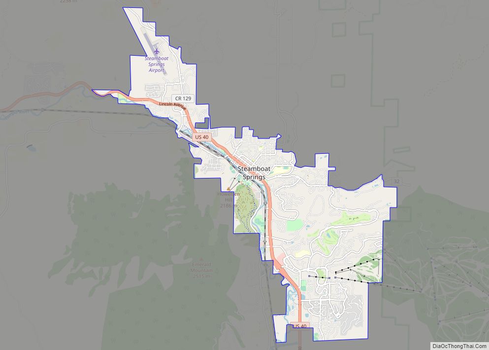 Map of Steamboat Springs city