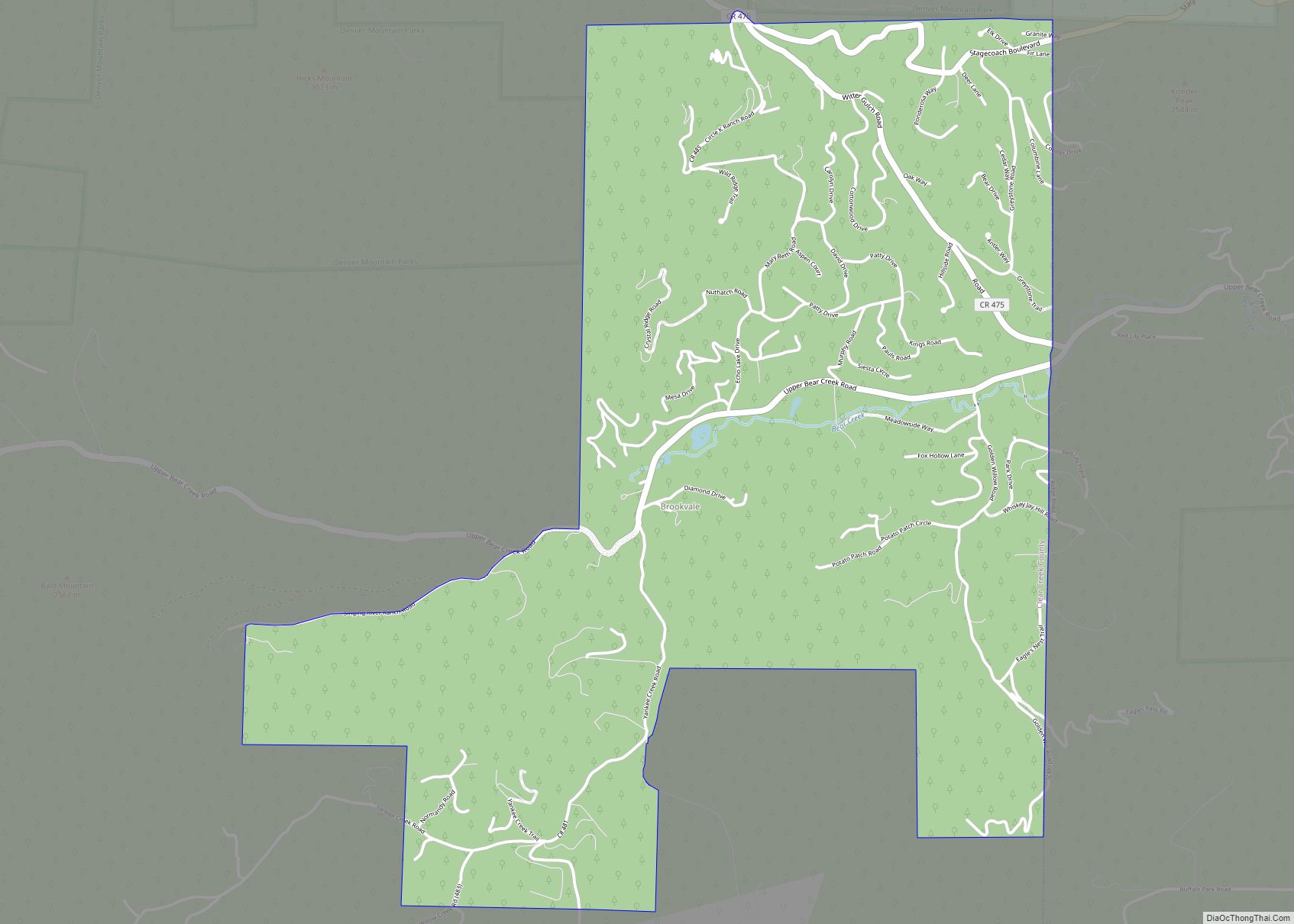 Map of Upper Bear Creek CDP