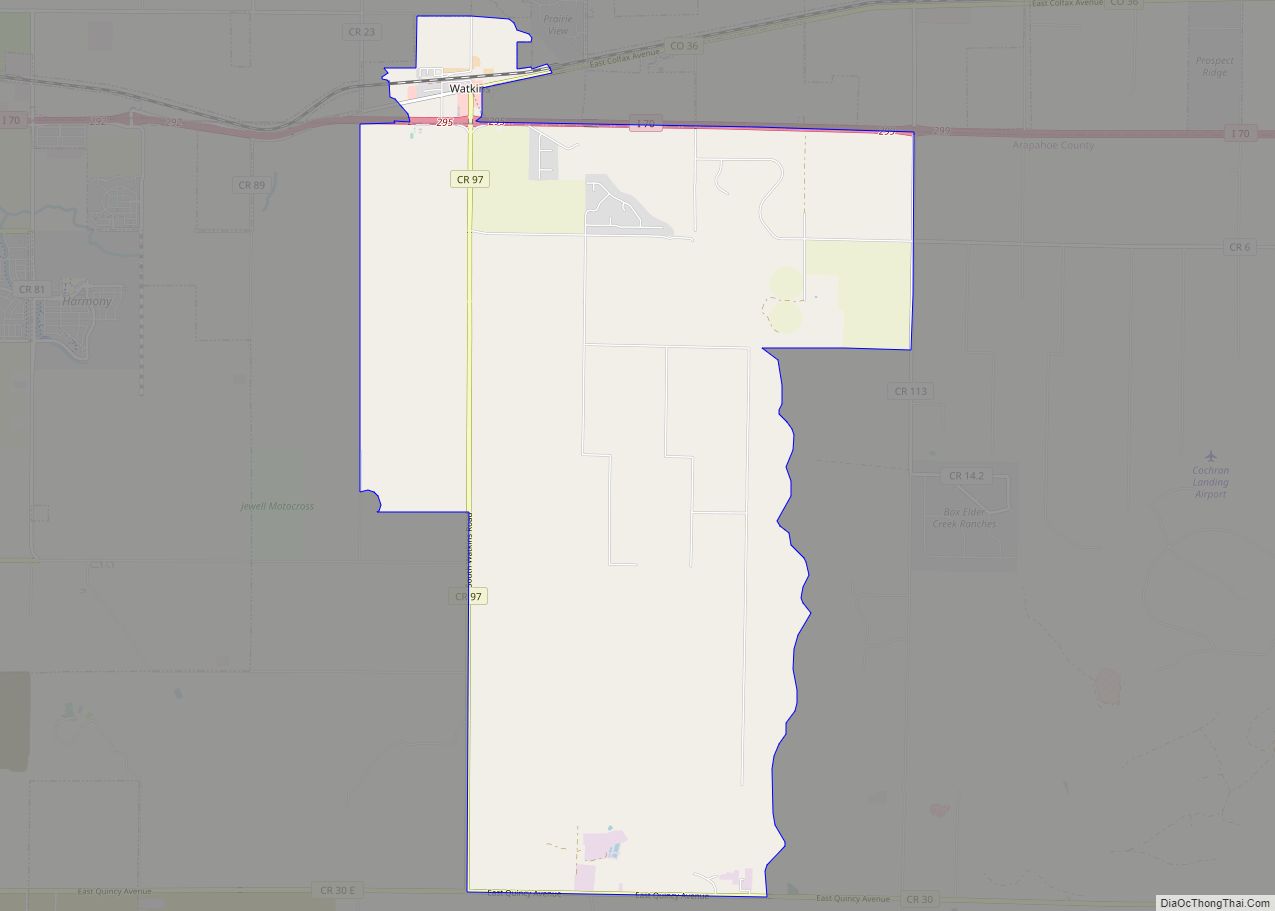 Map of Watkins CDP