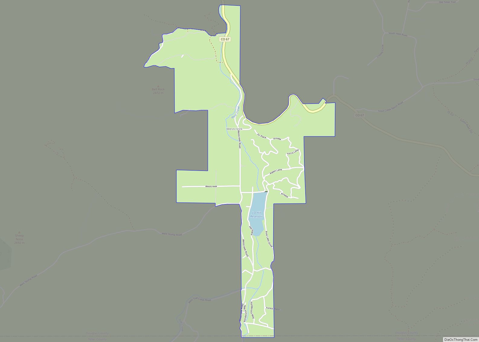 Map of Westcreek CDP