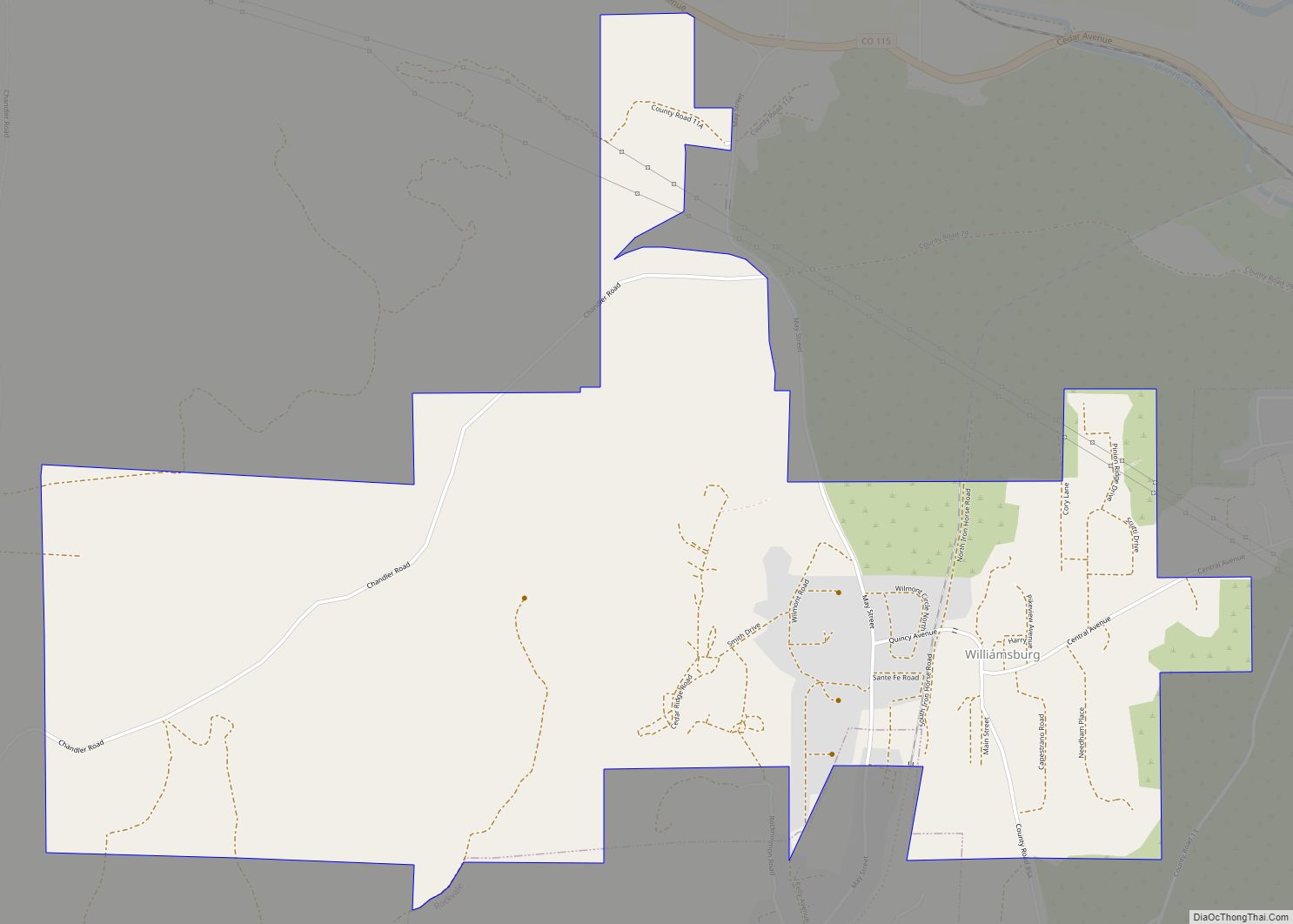 Map of Williamsburg town