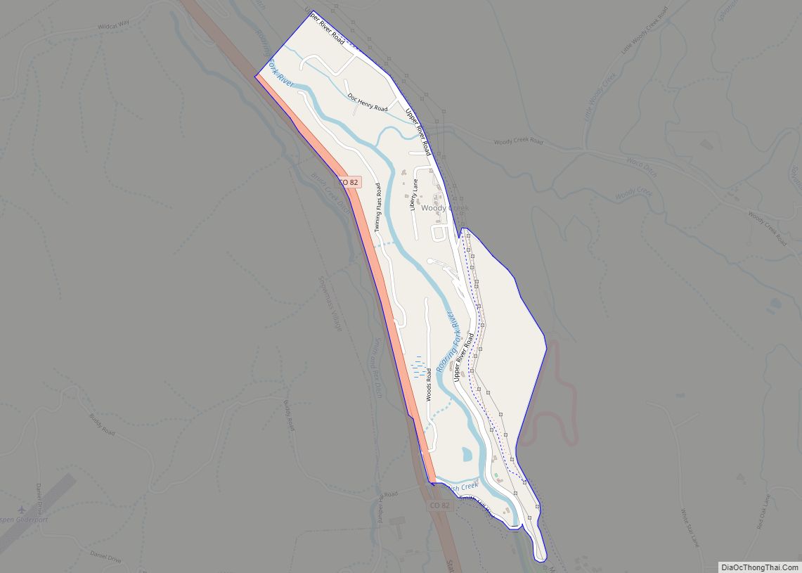 Map of Woody Creek CDP