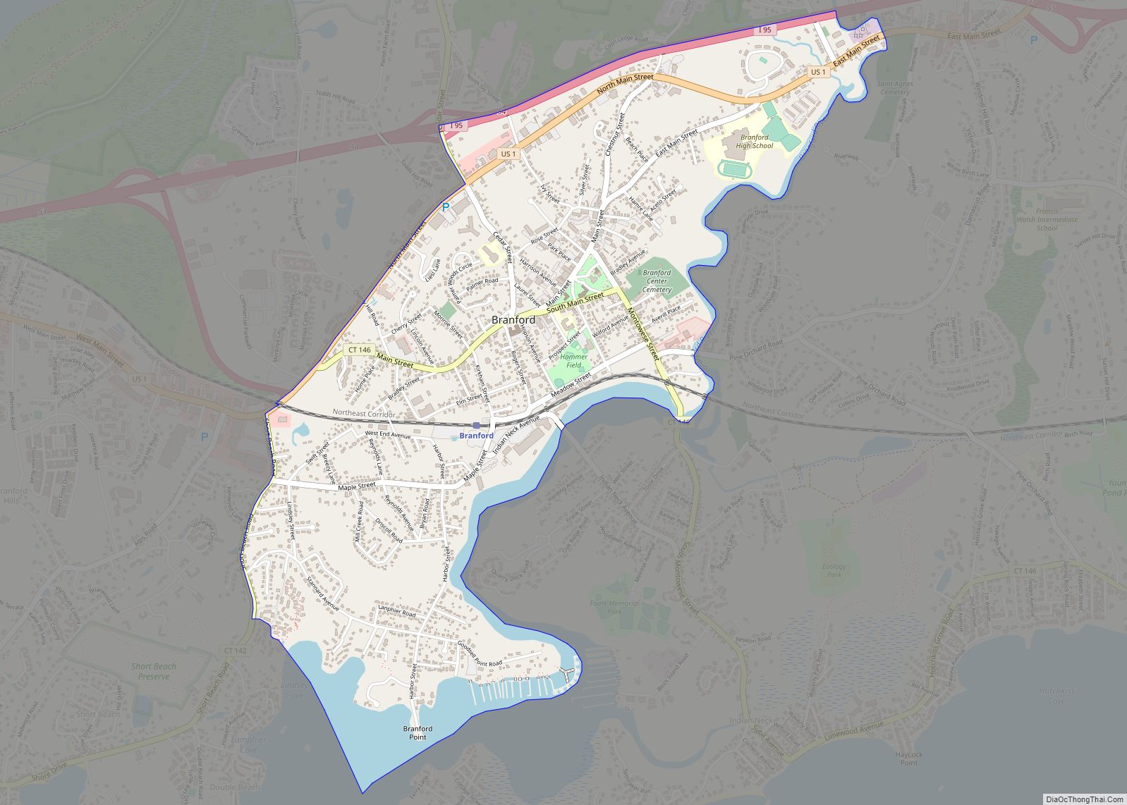 Map of Branford Center CDP