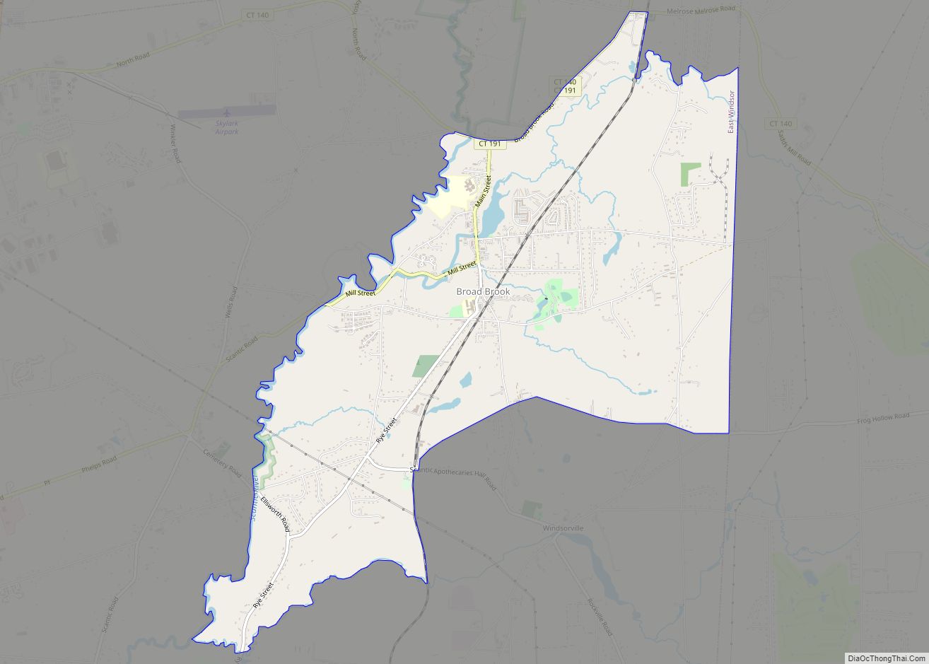 Map of Broad Brook CDP
