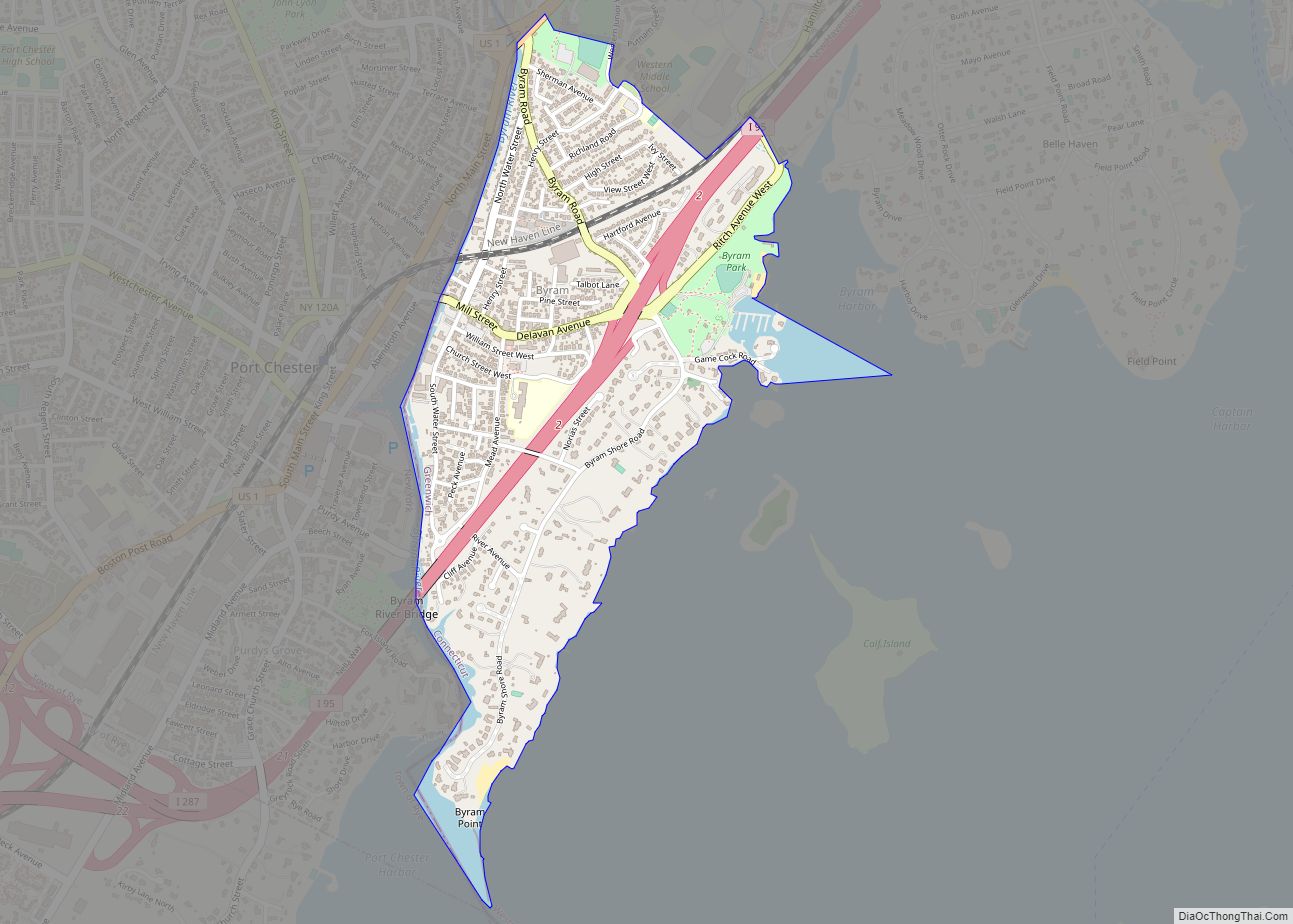 Map of Byram CDP, Connecticut