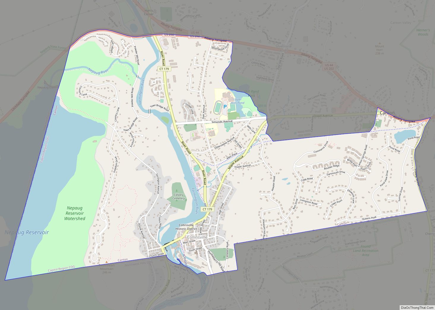 Map of Collinsville CDP, Connecticut
