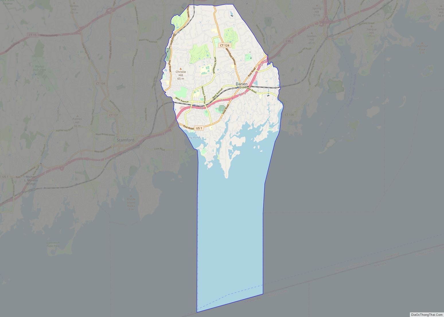 Map of Darien CDP