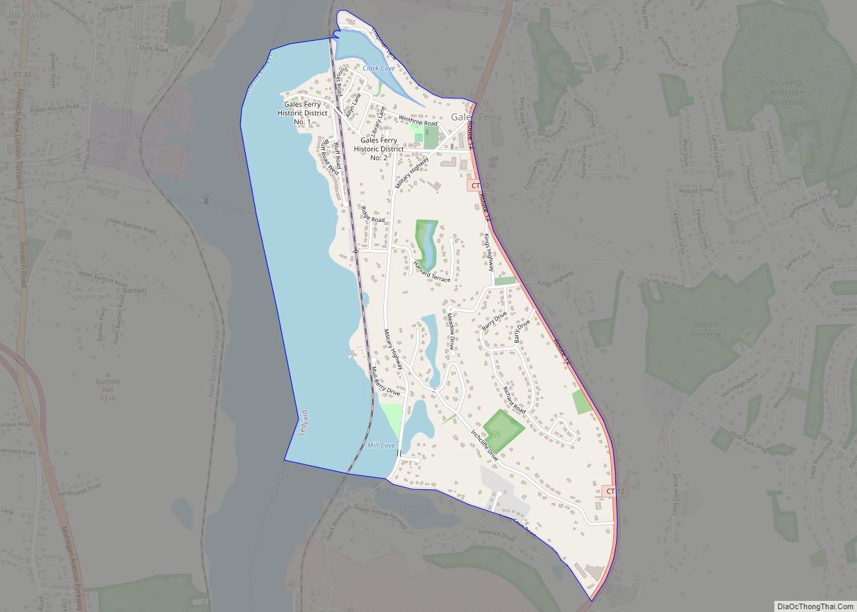 Map of Gales Ferry CDP