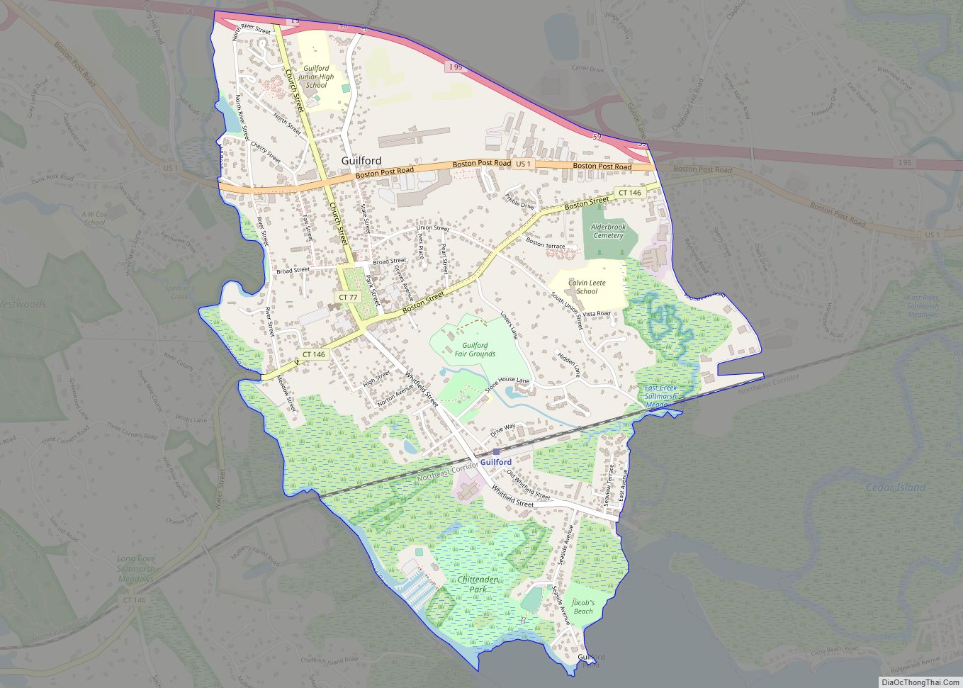 Map of Guilford Center CDP
