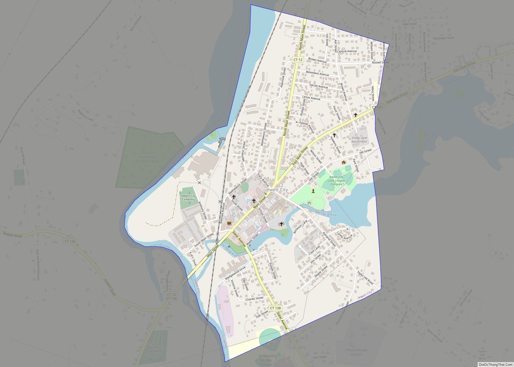 Map of Jewett City borough