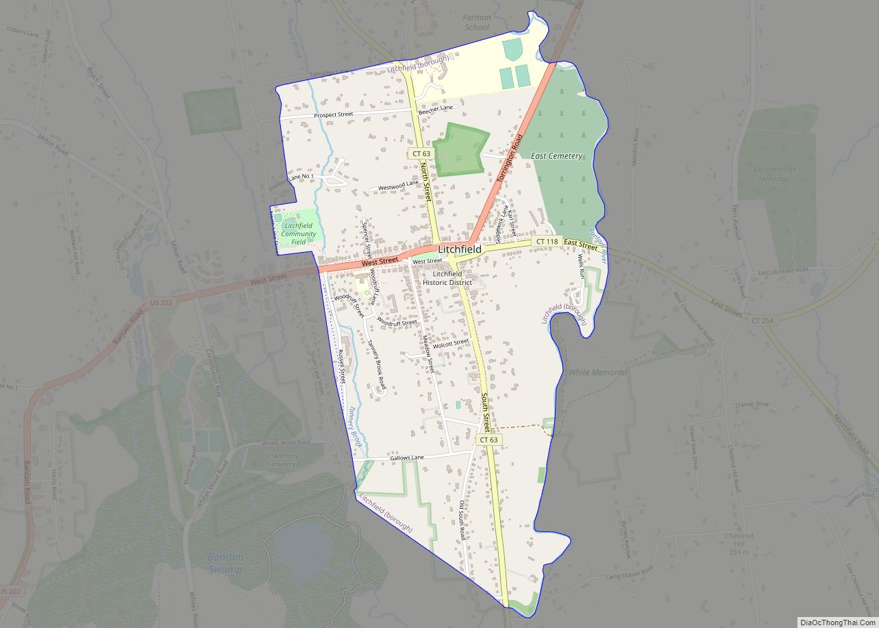 Map of Litchfield borough, Connecticut