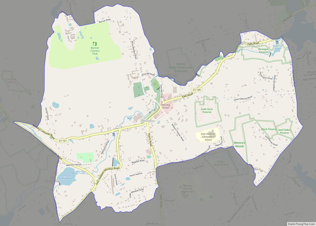 Map of Moodus CDP