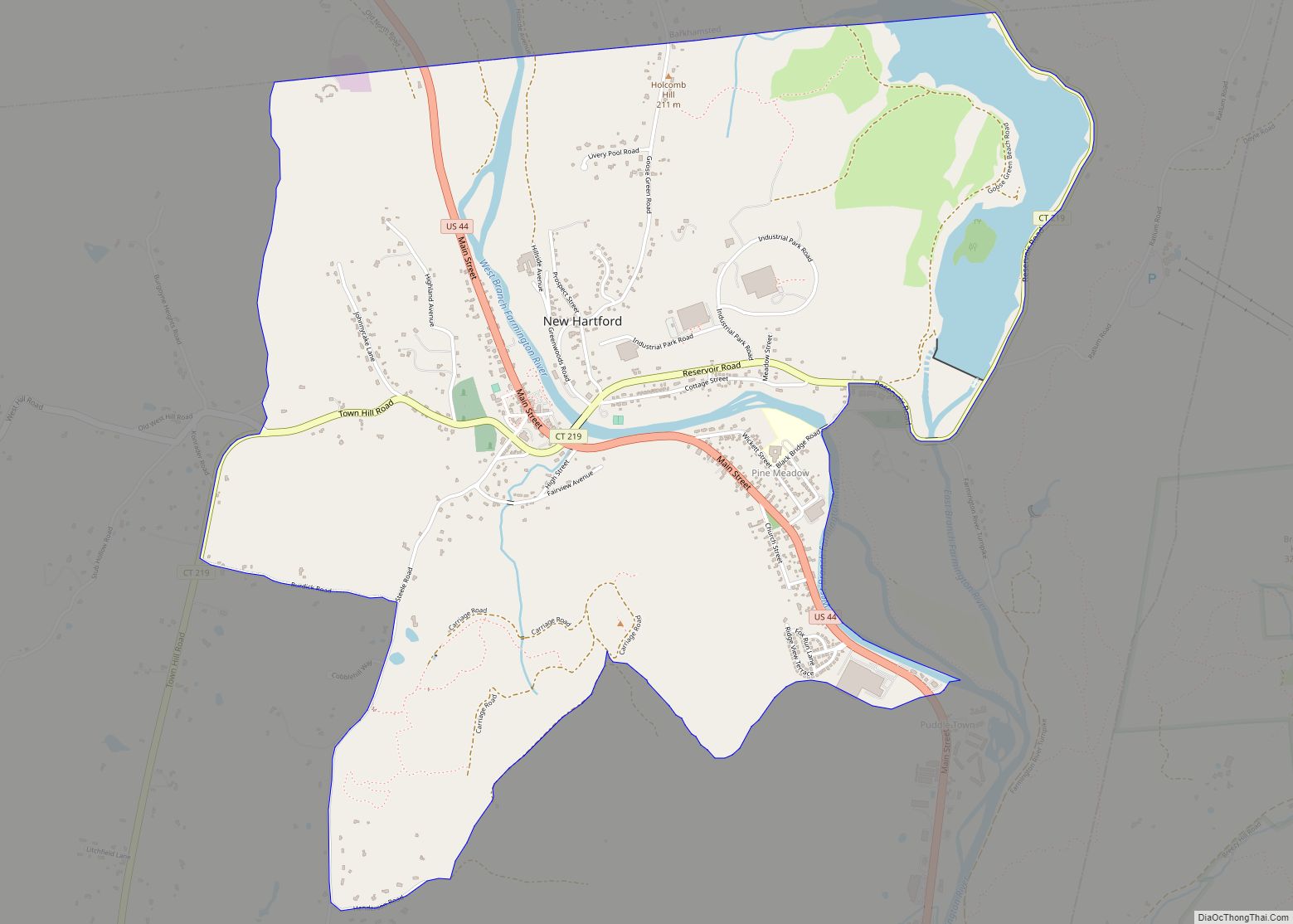 Map of New Hartford Center CDP
