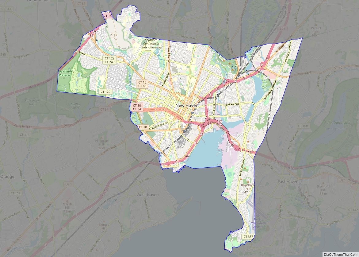 Map of New Haven city