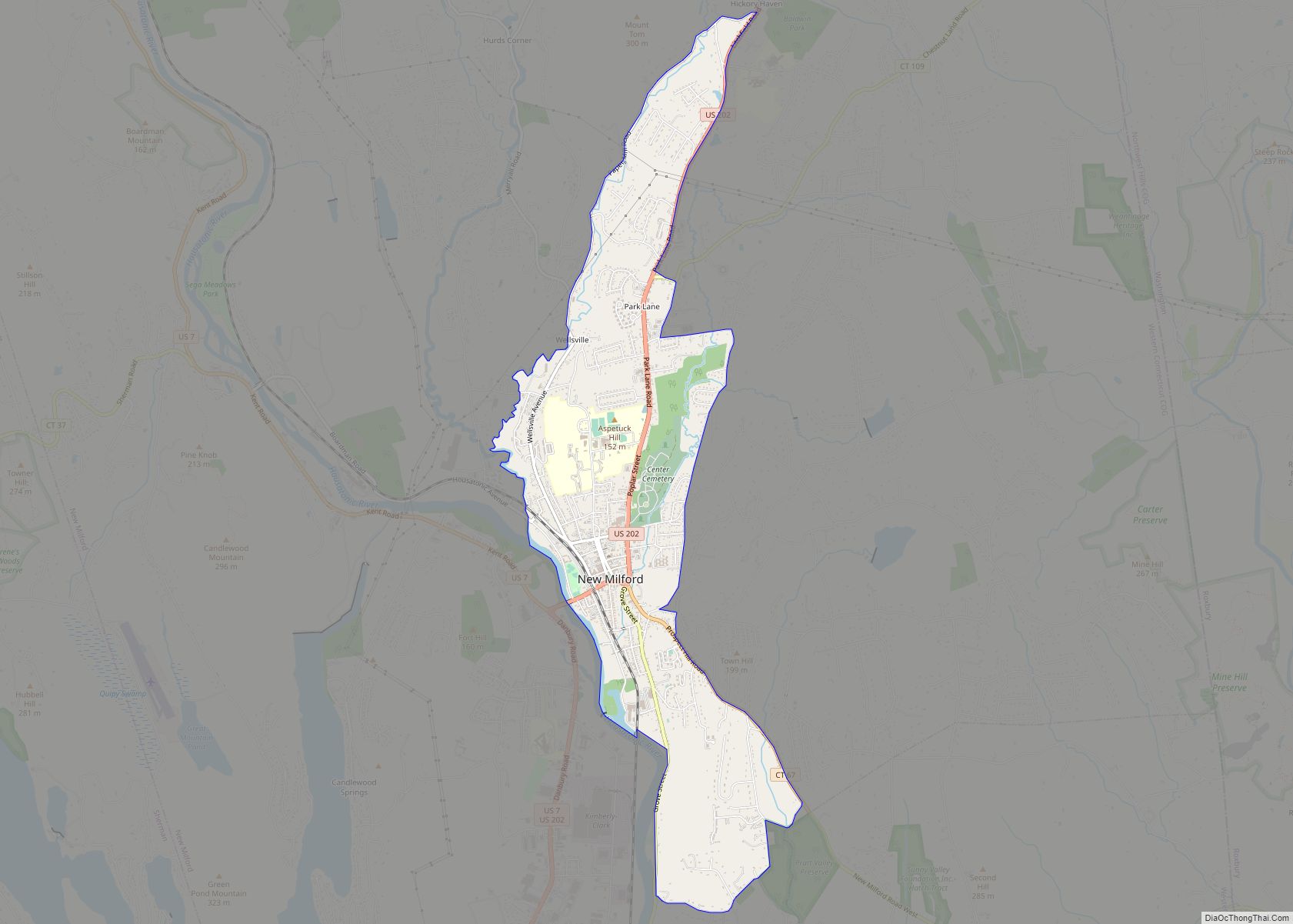 Map of New Milford CDP