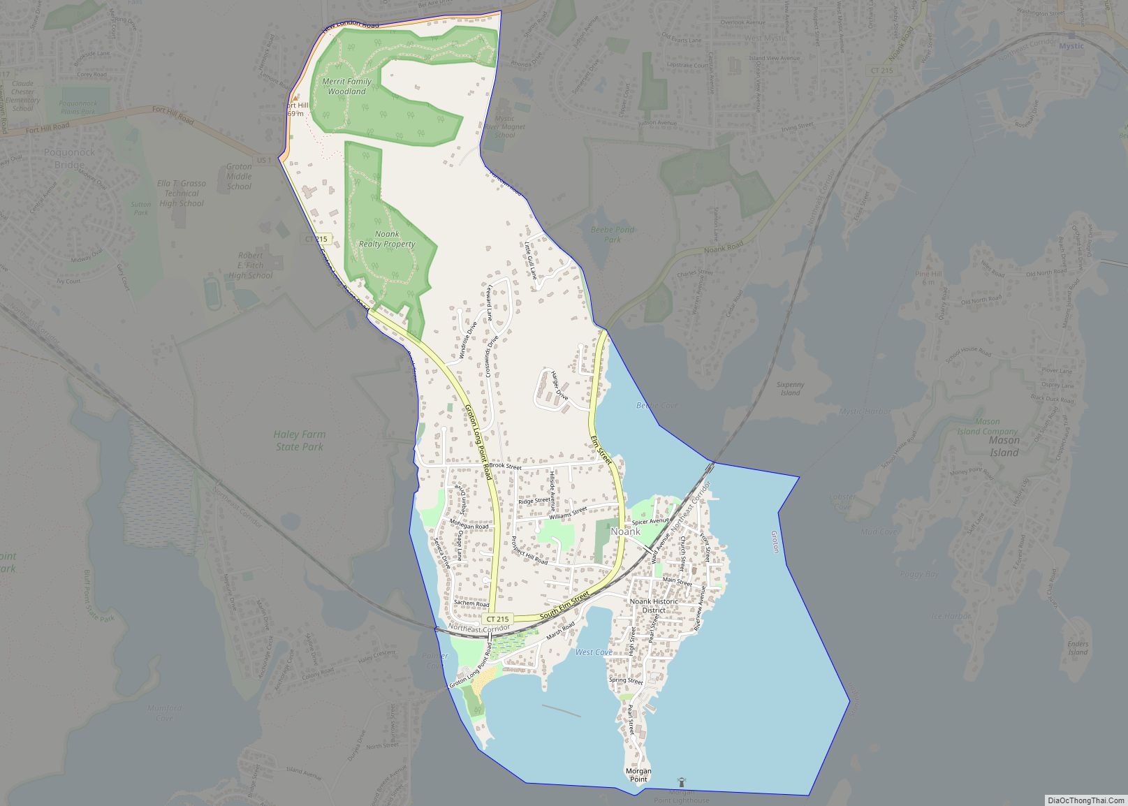 Map of Noank CDP