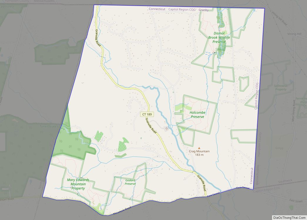 Map of North Granby CDP