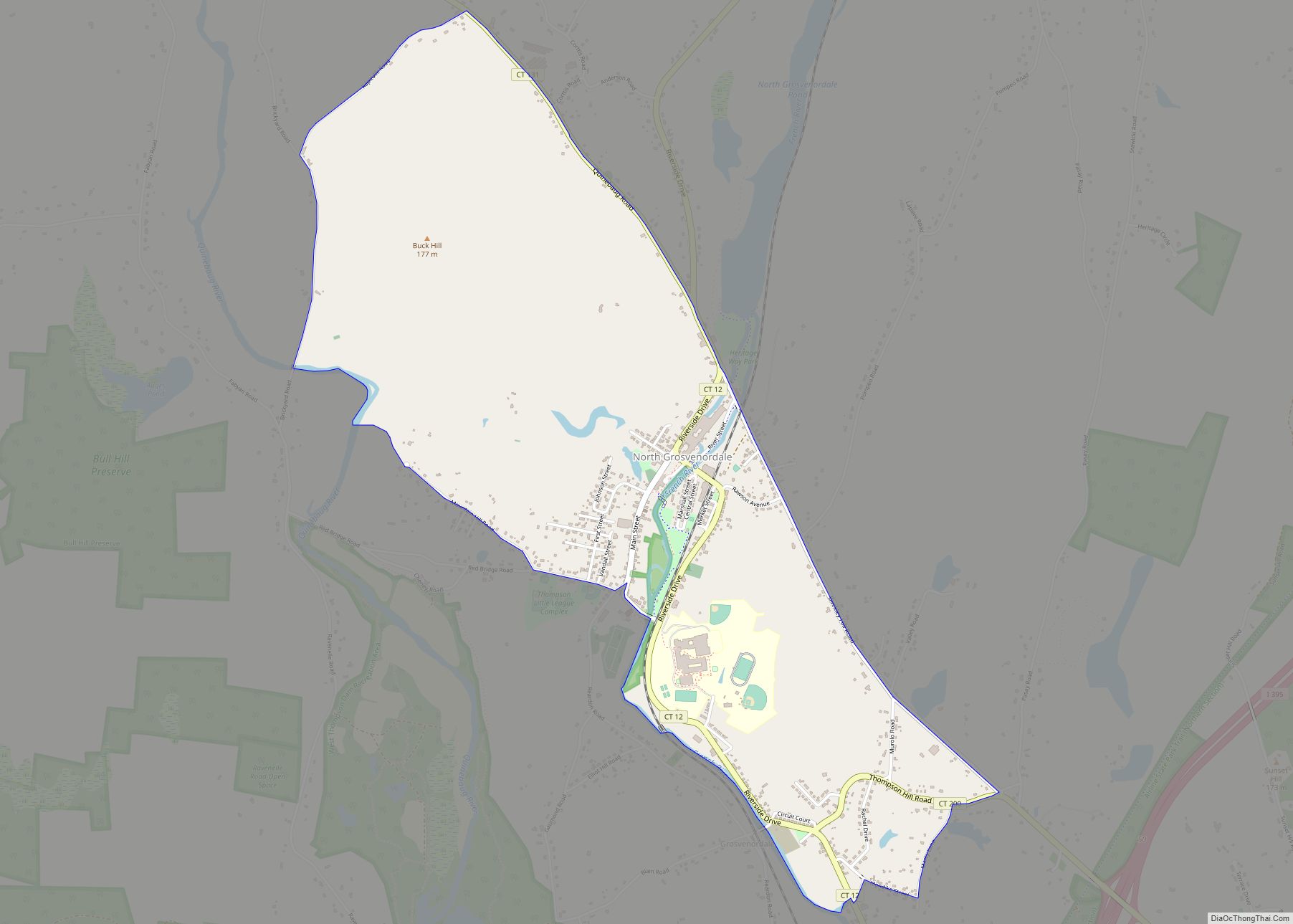Map of North Grosvenor Dale CDP