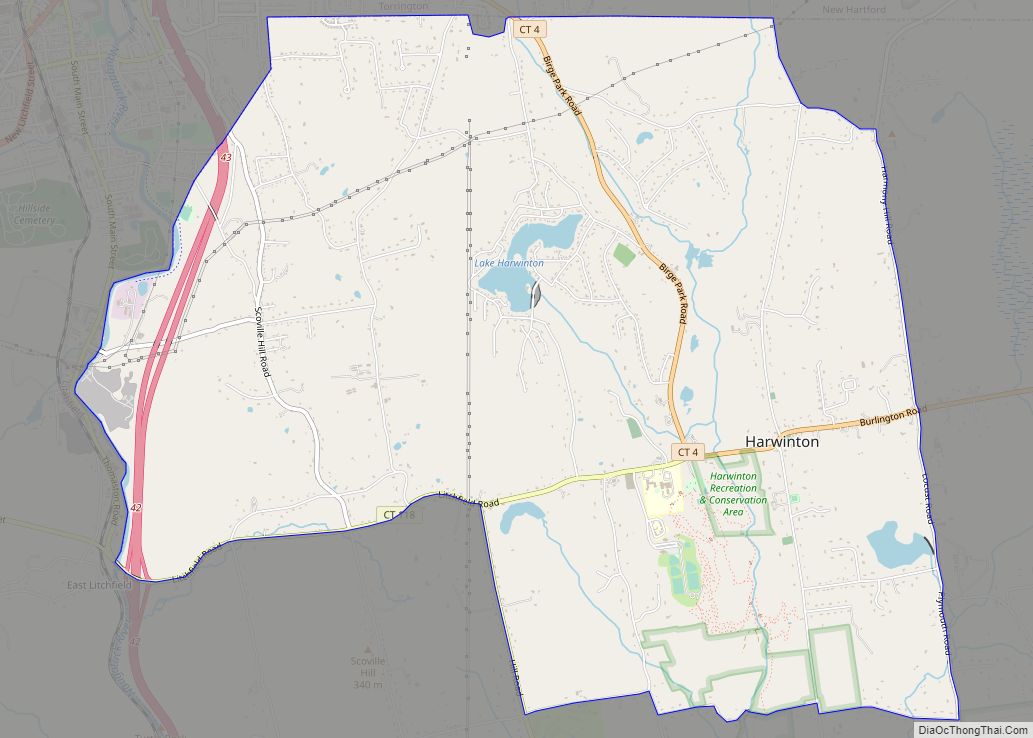 Map of Northwest Harwinton CDP