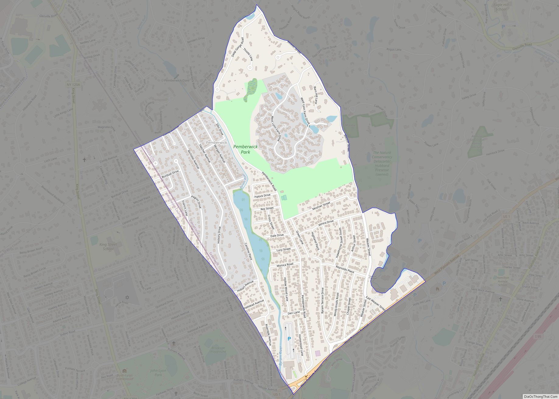 Map of Pemberwick CDP