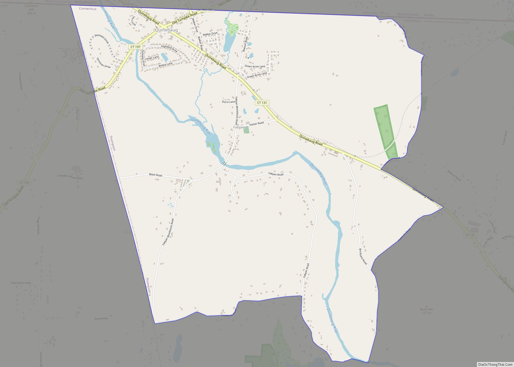 Map of Quinebaug CDP