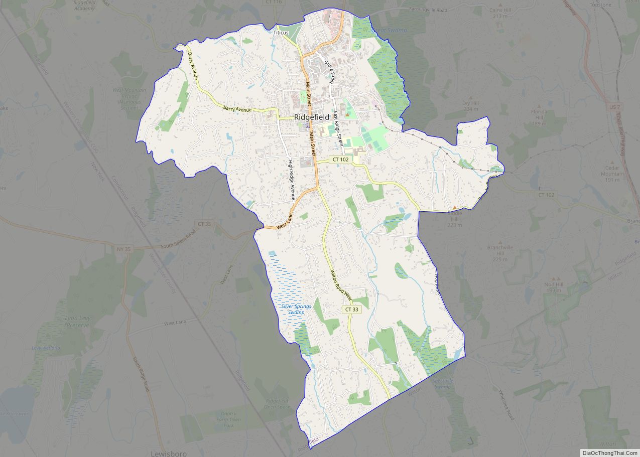Map of Ridgefield CDP